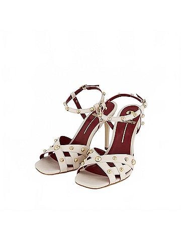Andrea Women's Ankle-Strap Heeled Sandal in Bone (view 2)