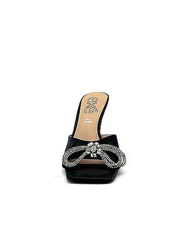 exe Women's Crystal Brooch Heeled Slide Sandal in Black (view 2)