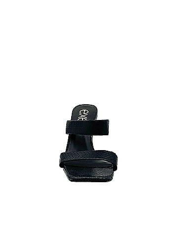 exe Women's Double-Strap Chain-Link Heel Slide Sandal in Black (view 2)