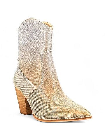 Corkys Women's Selfie Rhinestone Bootie in Gold Ombre (view 2)