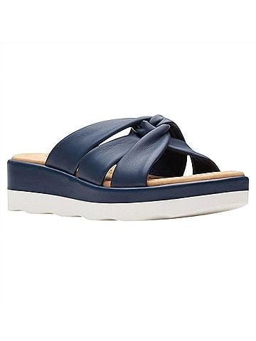 Clarks Women's Clara Charm Edge Sandal in Navy Synthetic (view 1)