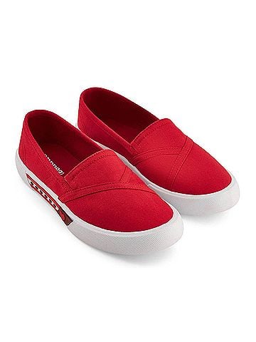 Andrea Women's Canvas Flats Hearts in Red (view 2)