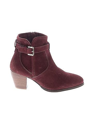 Diba True Women's Sleek Genuine Suede Leather Booties in Burgundy (view 1)