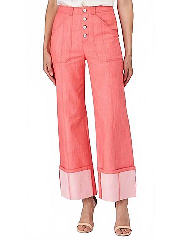 Cinq à Sept Cuffed Benji Pant in Cherry Lemon (view 2)
