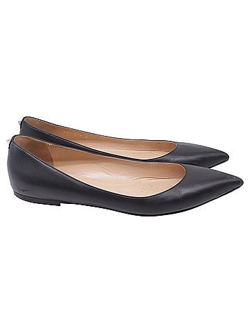 Mario Valentino Valentino Garavani One Stud Ballet Flats in Black Leather (view 1)