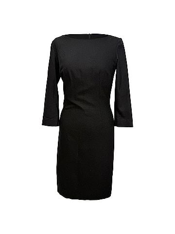 Joseph Joseph Boat Neck Midi Dress in Black Wool (view 1)
