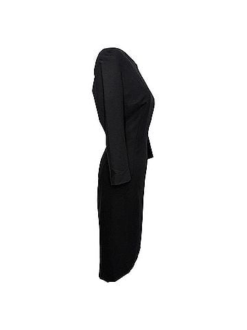 Joseph Joseph Boat Neck Midi Dress in Black Wool (view 2)
