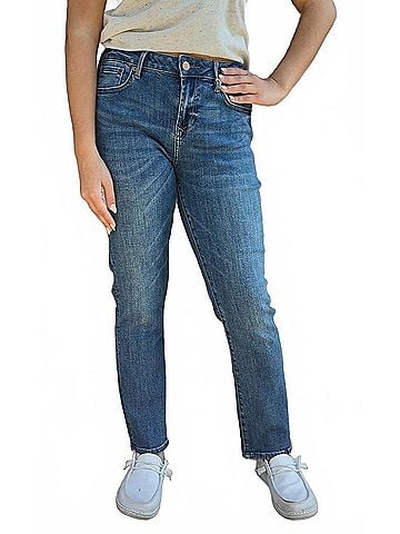 Dear John Blaire High Rise Straight Leg Jeans in Blue (view 2)