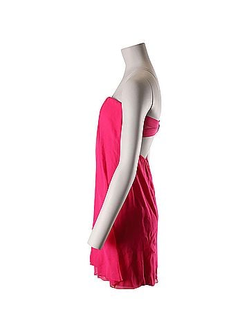 Alice + Olivia Alice &amp; Olivia Strapless Gathered Mini Dress in Pink Silk (view 2)