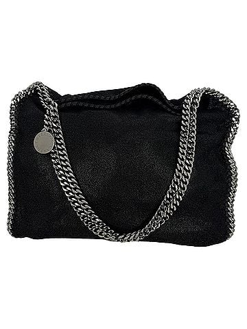 Stella McCartney Stella Mccartney Small Falabella Tote Bag in Black Shaggy Deer (view 1)