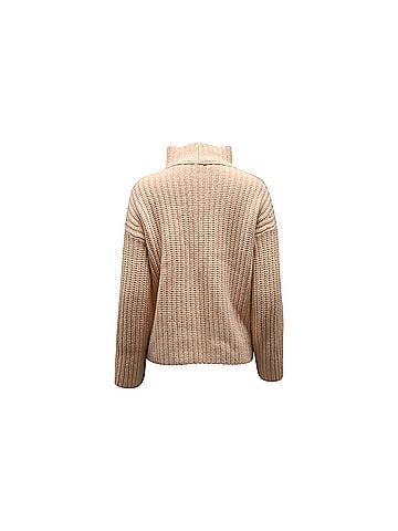 Vince. Vince Ribbed Turtleneck Sweater in Peach Wool (view 2)
