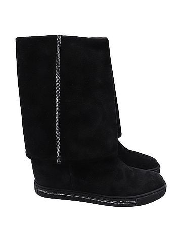 Rene Caovilla René Caovilla Wedge Ankle Boots in Black Suede (view 1)