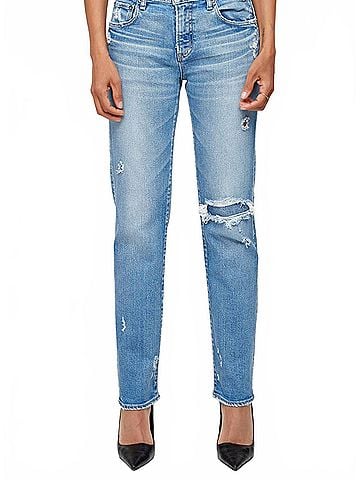 MOUSSY Fairview Slim Straight Jean in Light Blue (view 2)