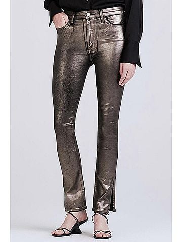 Derek Lam 10 Crosby Kyle High Rise Skinny Jean in Metallic Coated (view 2)