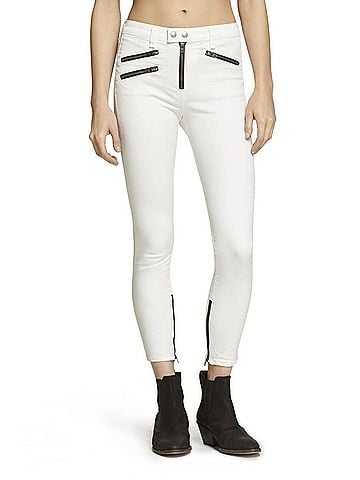 Rag & Bone High Rise Biker Jeans in White (view 2)