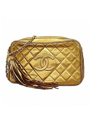 Chanel Chanel Matelassé Shoulder Bag with Chain Strap, Lambskin, Gold, Women's, P3148994 (view 1)