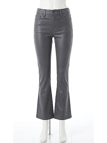 Just Black Mid Rise Coated Bootcut Jeans in Charcoal (view 1)