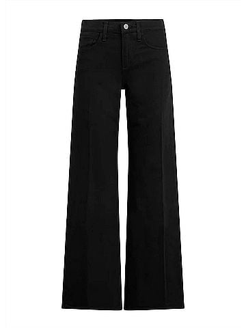 Joe's Jeans Lou Lou Low Rise Wide Leg Jeans in Black Cat (view 1)