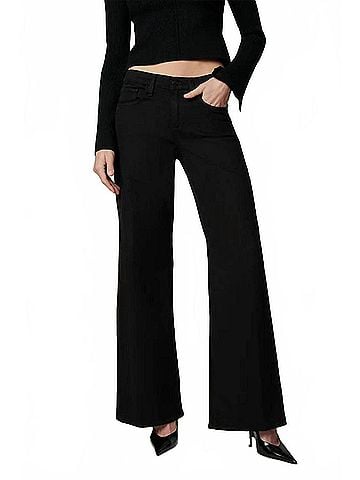 Joe's Jeans Lou Lou Low Rise Wide Leg Jeans in Black Cat (view 2)
