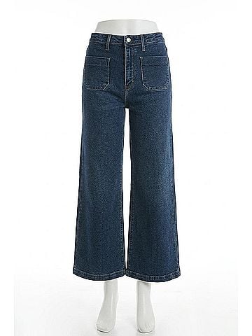 Just Black Julianna Patch Pocket Wide Leg Jeans in Dark Denim (view 1)