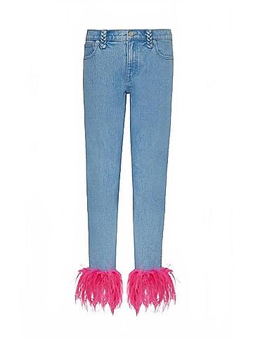 Milly Skinny Gale Feather Jean in Blue (view 1)