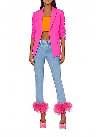Milly Skinny Gale Feather Jean in Blue (view 2)