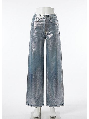 Joe's Jeans Mia High Rise Wide Leg Jeans in Silver Foiled Indigo (view 1)