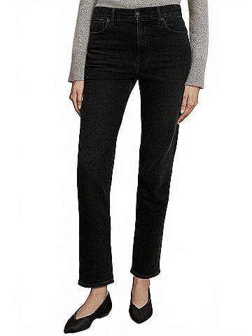 Veronica Beard Leah Straight-Leg Jean in Washed Onyx (view 2)