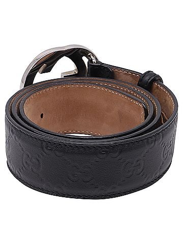 Gucci Gucci Guccissima Interlocking G Buckle Belt in Black Leather (view 2)