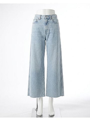 Veronica Beard Taylor Wide Leg Jeans in Pale Stone (view 1)