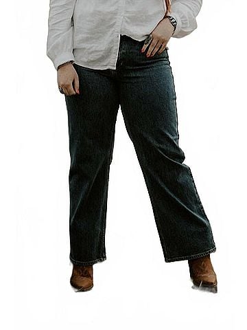 Just Black High Rise Retro Straight Jean in Dark Denim (view 2)