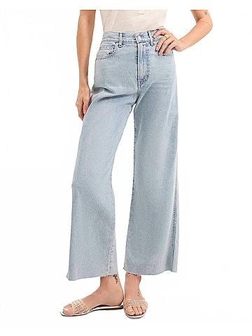 Veronica Beard Taylor Wide Leg Jeans in Pale Stone (view 2)