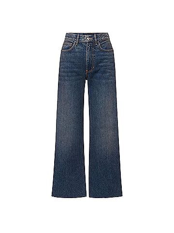 Veronica Beard Women's Taylor Cropped Wide-Leg Jeans in Equinox Blue (view 1)