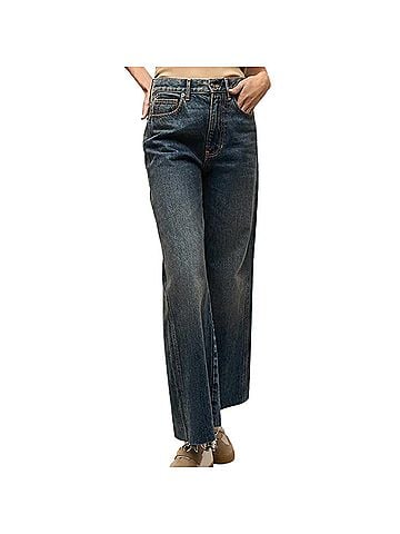 Veronica Beard Women's Taylor Cropped Wide-Leg Jeans in Equinox Blue (view 2)