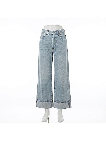 Veronica Beard Taylor Cuffed Wide-Leg Jeans in Airway Cloud (view 1)