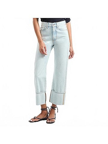 Veronica Beard Women's Dylan Straight Leg Jean in Pale Stone (view 2)