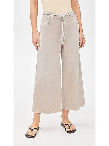 Closed Lyna Wide Leg Cropped Jean in Soft Beige (view 2)