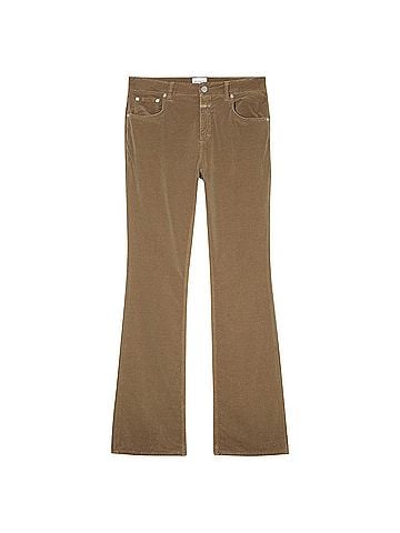 Closed Jovanna Flared Velvet Pants in Clay Beige (view 1)