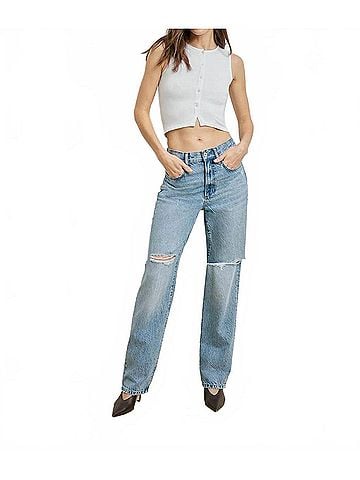 Favorite Daughter Tommy Low Slung Straight Jeans in Flint (view 2)