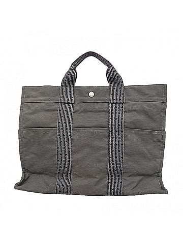 Hermès Hermes Herline MM Canvas Tote Bag, Gray, Men's/Women's, P3127423 (view 1)