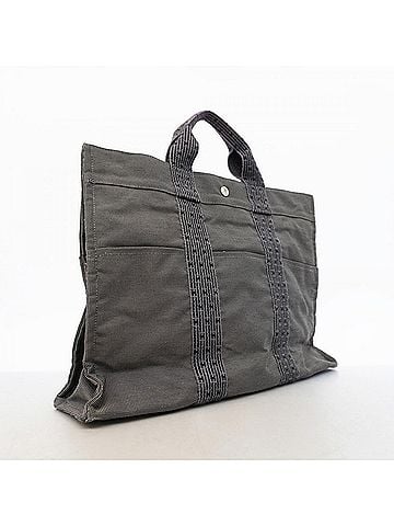 Hermès Hermes Herline MM Canvas Tote Bag, Gray, Men's/Women's, P3127423 (view 2)