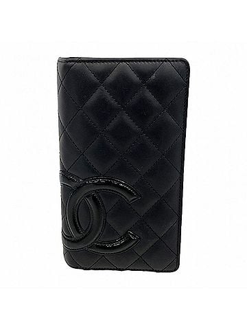 Chanel Chanel Cambon Lambskin Long Wallet, Black, Women's, P3127236 (view 1)