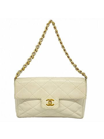 Chanel Chanel Matelassé handbag, caviar leather, white, women's, P3122709 (view 1)