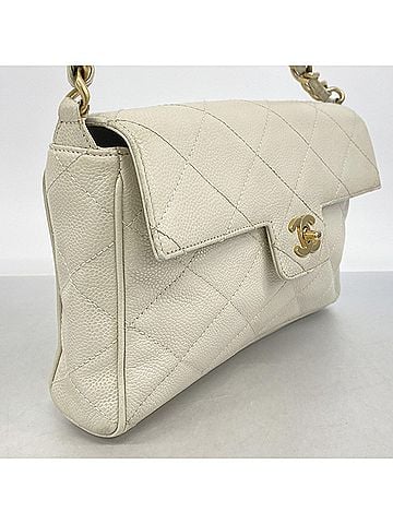 Chanel Chanel Matelassé handbag, caviar leather, white, women's, P3122709 (view 2)