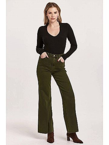 Dear John Fiona Wide Leg Jeans in Pine (view 2)