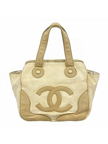 Chanel Chanel Marshmallow Canvas Tote Bag, White/Beige, Women's, P3117109 (view 1)