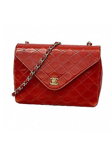 Chanel Chanel Matelassé Shoulder Bag, Double Chain, Lambskin, Red, Women's, P3098734 (view 1)