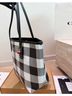 Coach Checkered-gingham Black White Leather Tote One size - photo 6