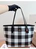 Coach Checkered-gingham Black White Leather Tote One size - photo 9