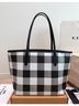 Coach Checkered-gingham Black White Leather Tote One size - photo 7